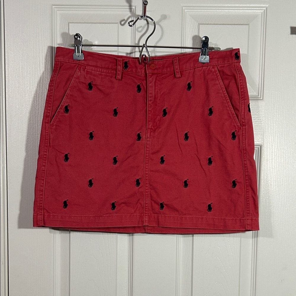 Ralph Lauren Sport pink and navy blue mini skirt